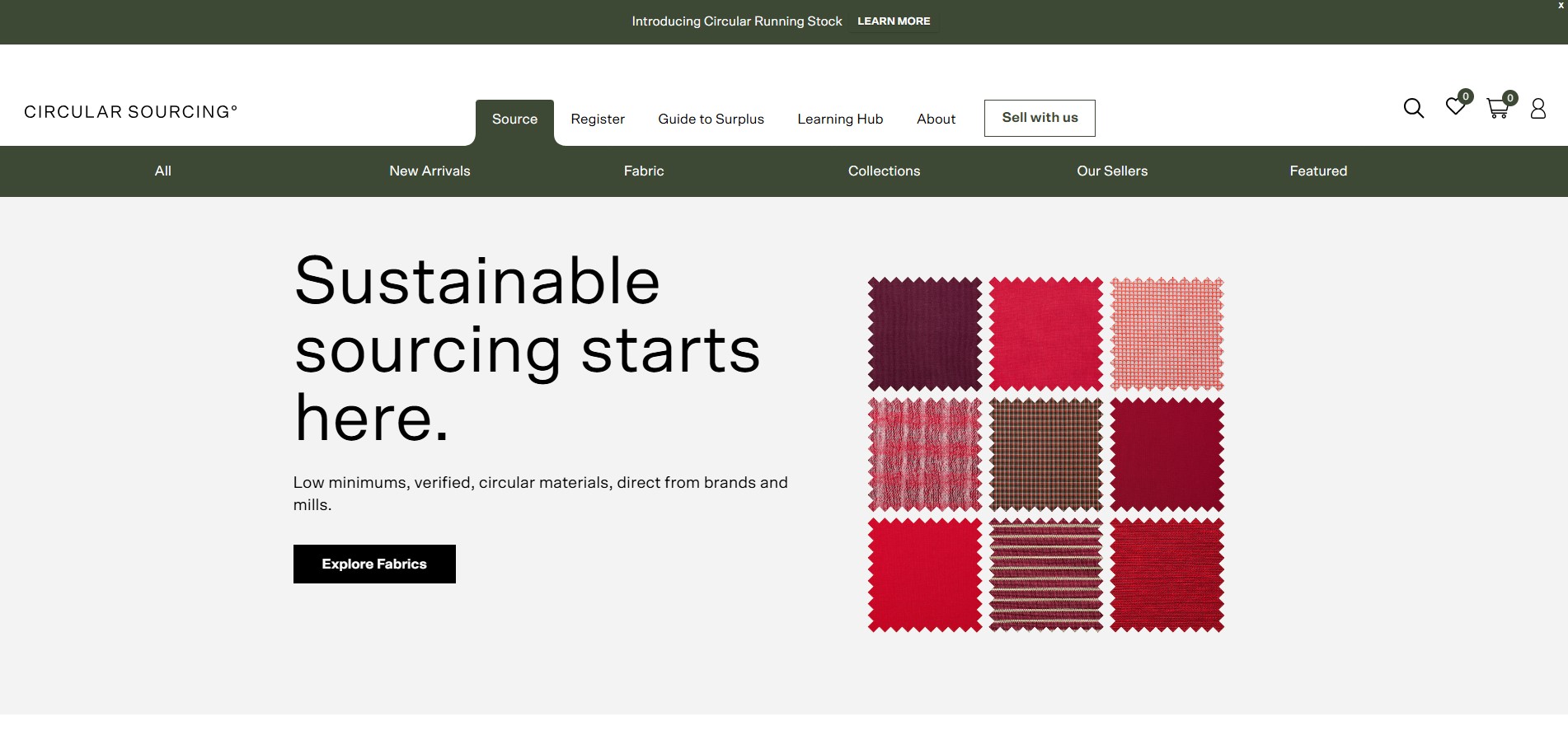 Circular Sourcing sustainable fabric marketplace